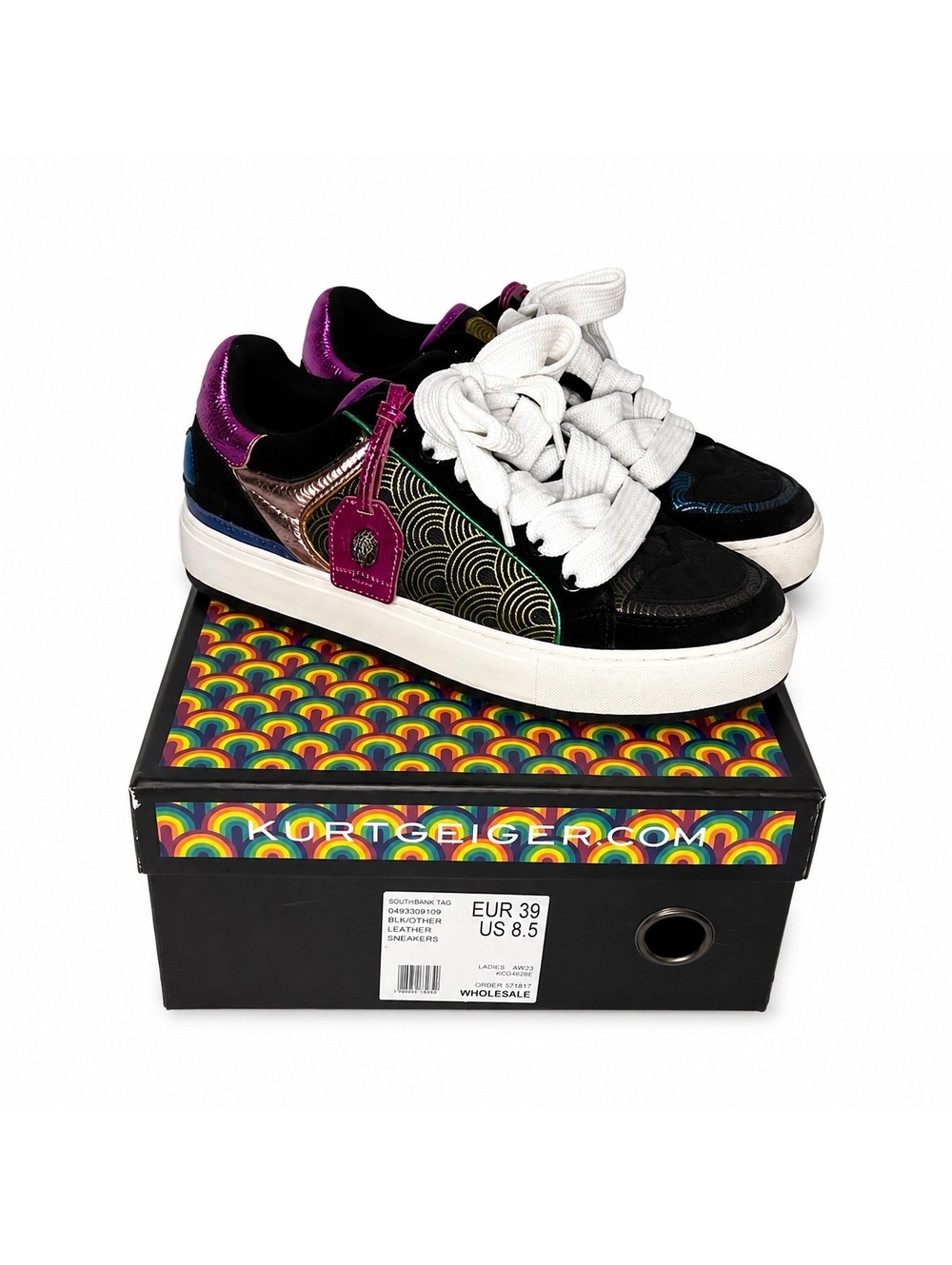 Kurt Geiger London Southbank Tag Platform Sneakers Women’s US 8.5 EU 39
